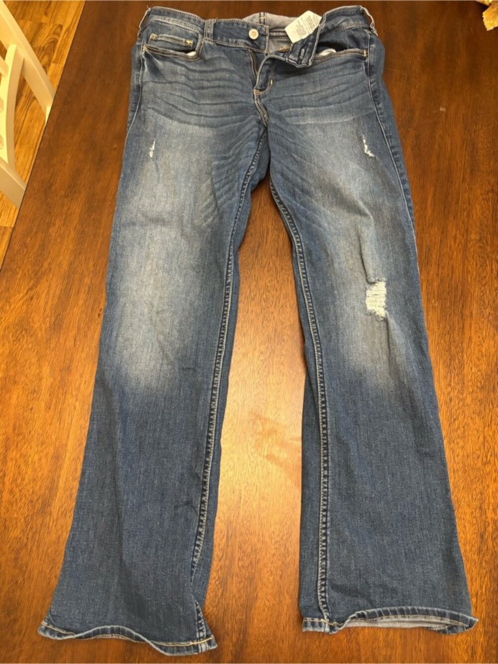 Hollister Women’s Blue Distressed Bootcut Jeans